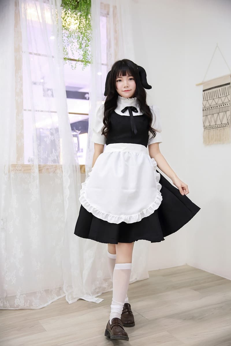 黒白クラシカルメイド服 可愛い衣装セット