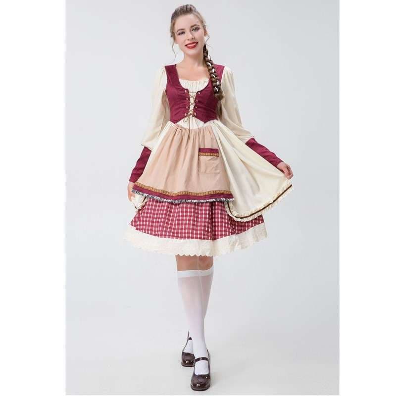 メイド服 レトロ風フリルメイドワンピース