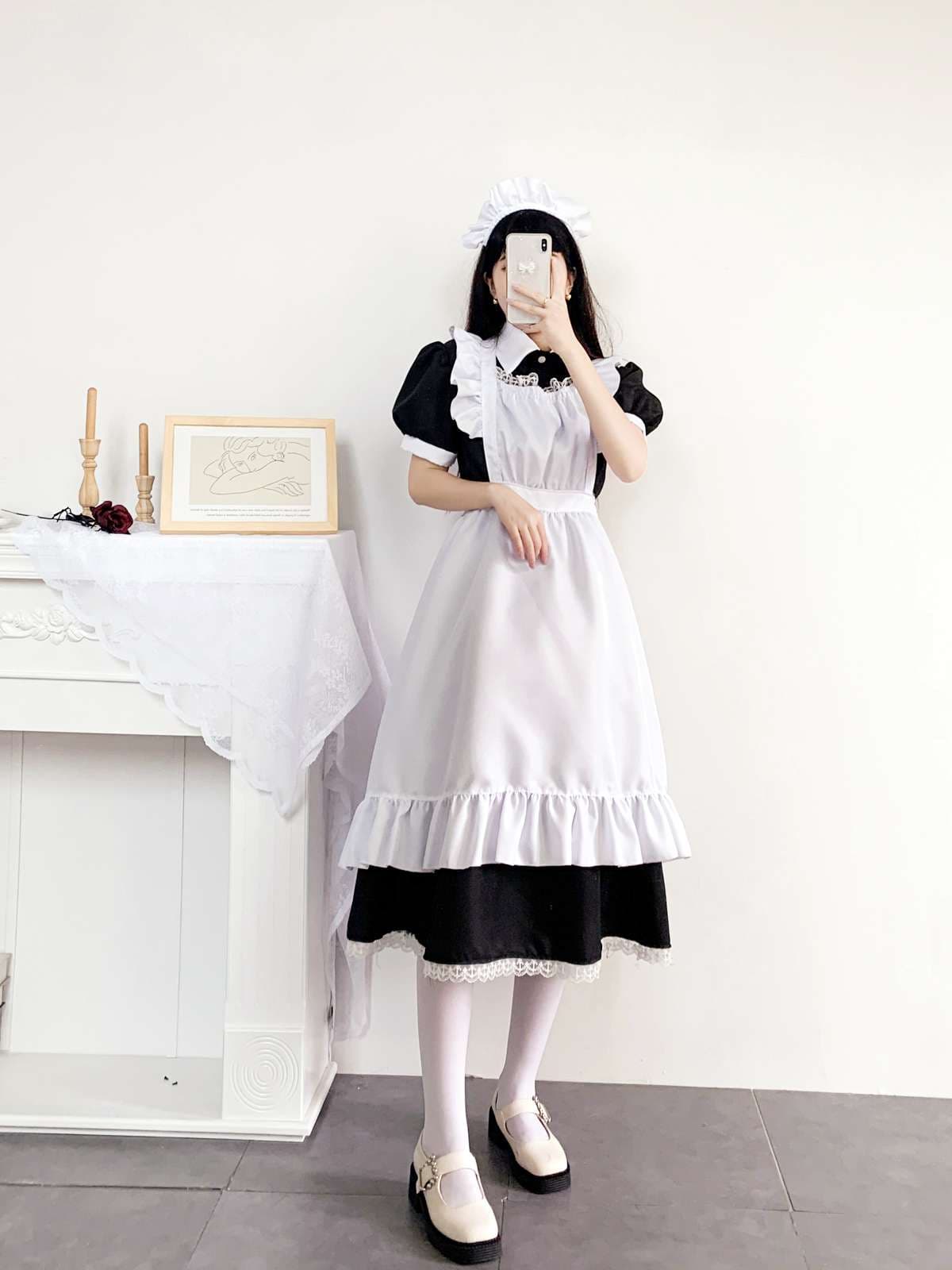 ふんわりメイド服ワンピース