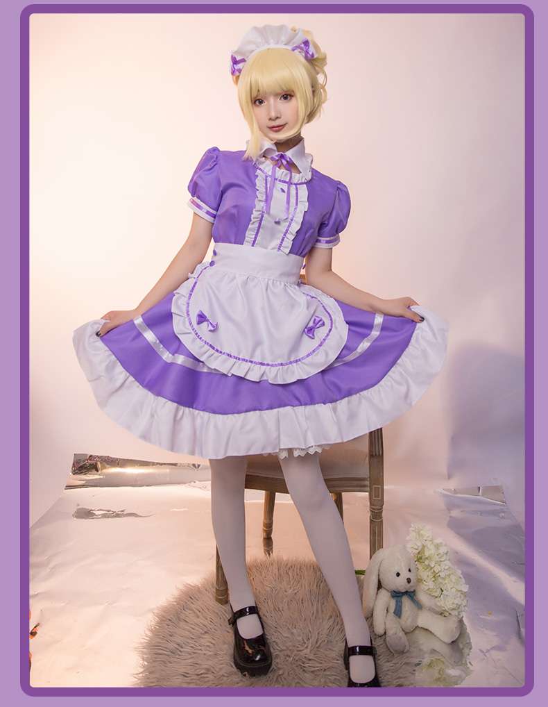 シンプル清楚なメイド服ワンピース