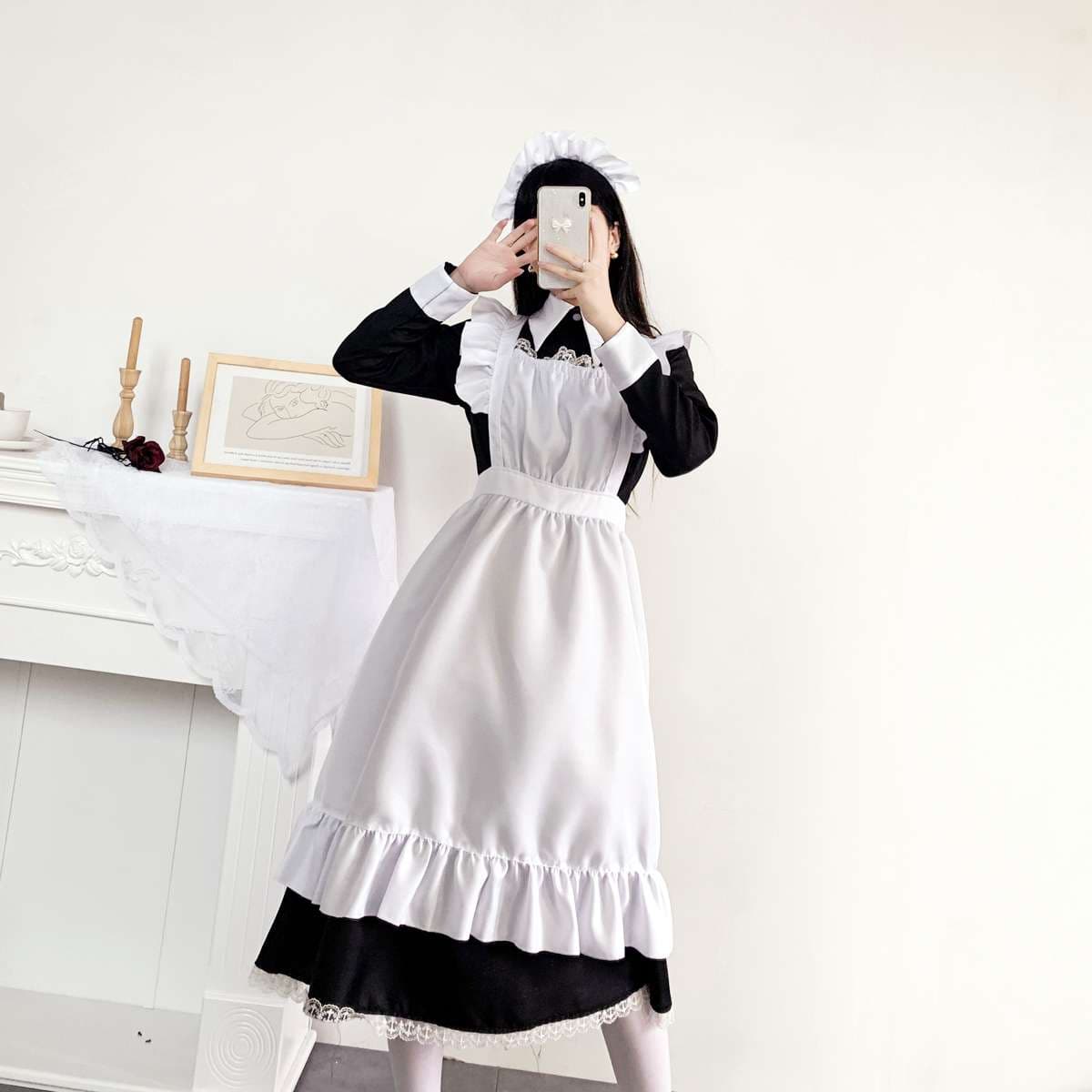 ふんわりメイド服ワンピース