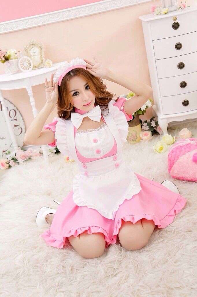 メイド服 フリルたっぷりメイド風ワンピース