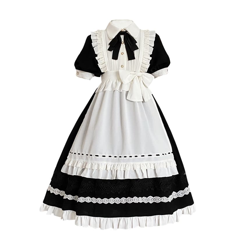 メイド服 優雅な令嬢風フリル装飾メイドドレス