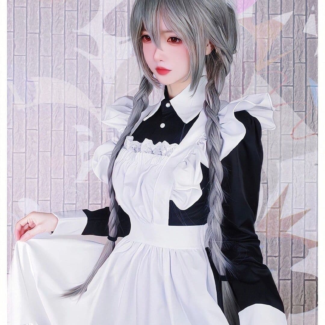 メイド服 メイド服 清楚優雅なフリル付きメイド衣装