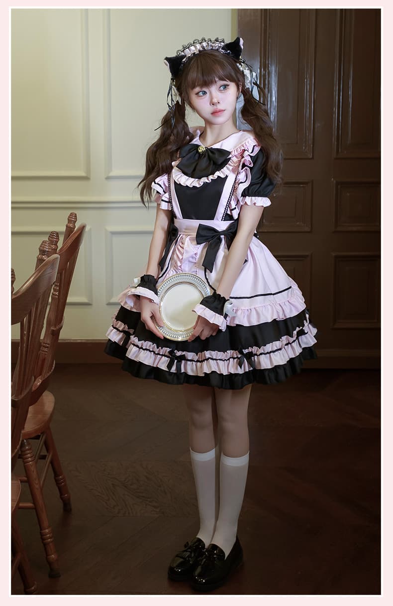 メイド服 メイド服 猫耳フリルエプロン メイド衣装