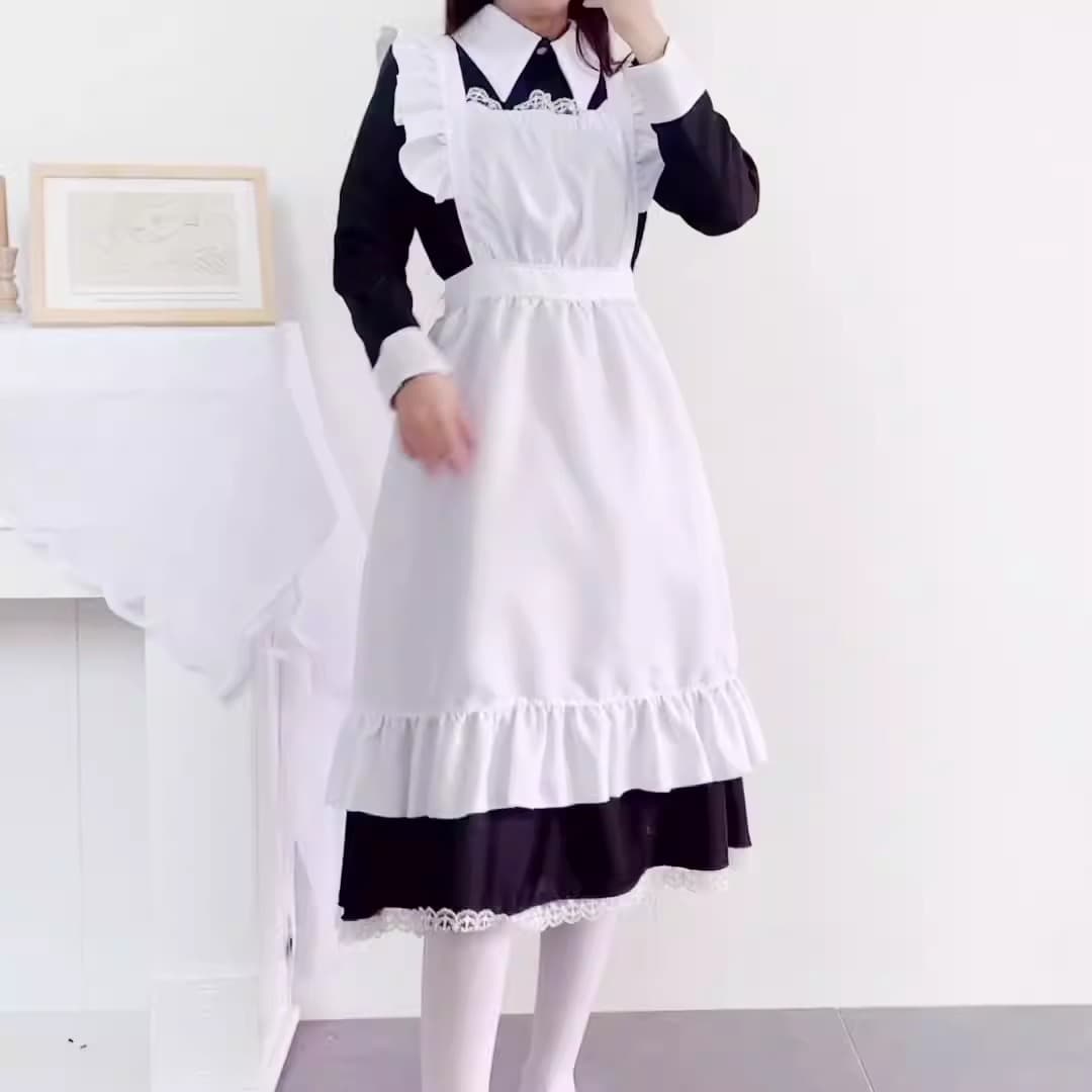 クラシックメイド服フリルエプロンセット