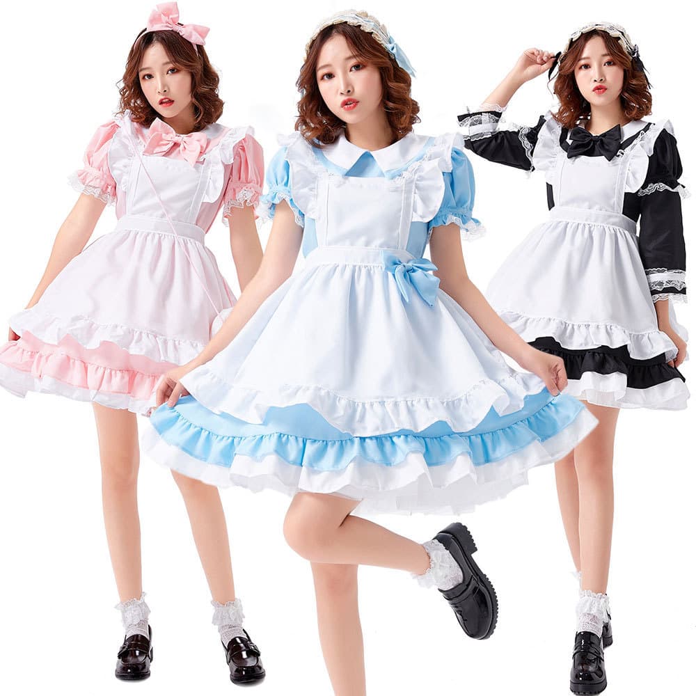 ふんわりメイド服フリルワンピース
