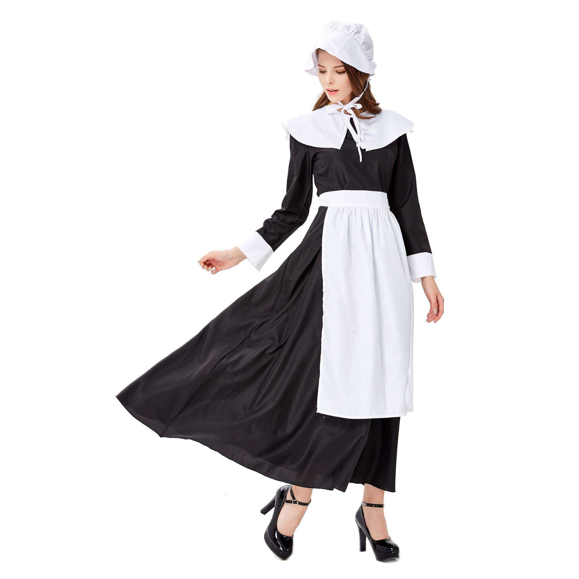 メイド服 清楚なメイド風ロングワンピース