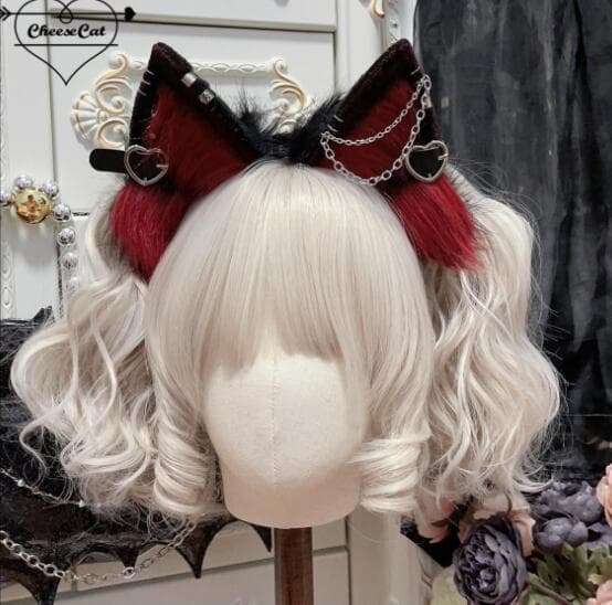 メイド服 手作り猫耳カチューシャ ゴシック風その他小物