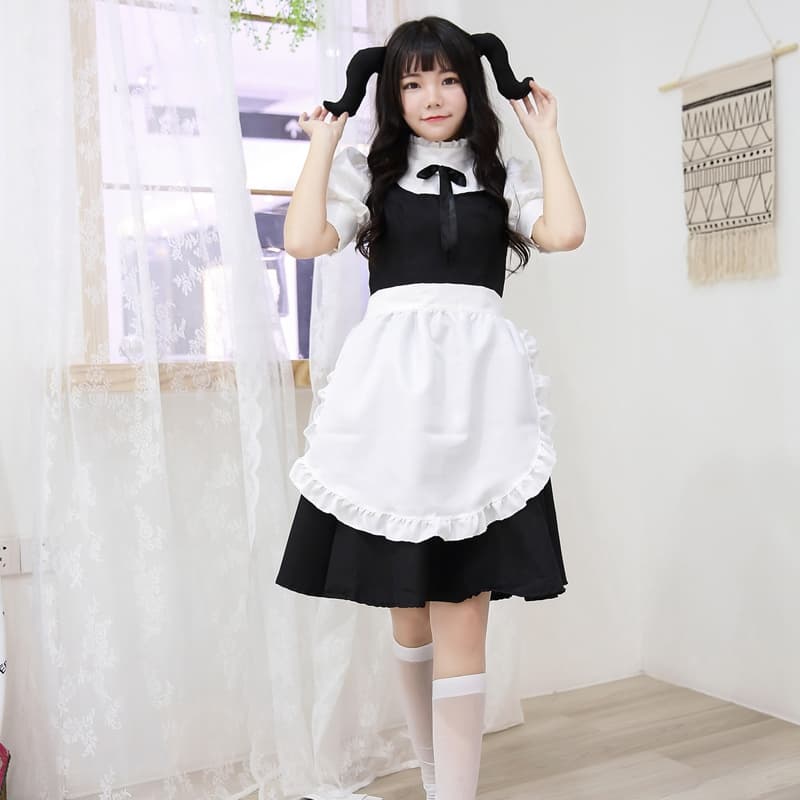 黒白クラシカルメイド服 可愛い衣装セット