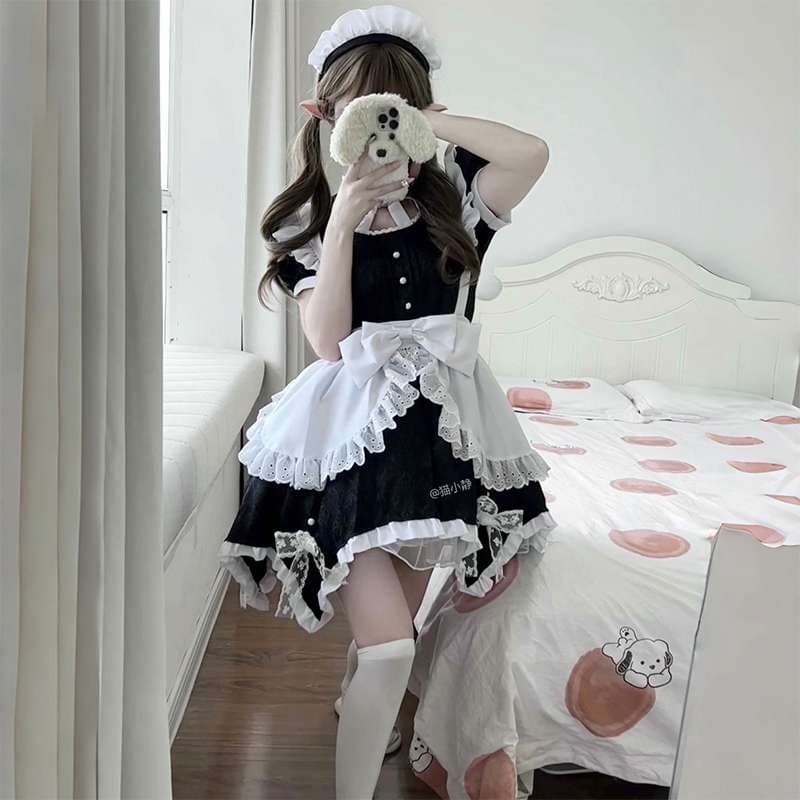 メイド服 フリルたっぷりメイド風ワンピース
