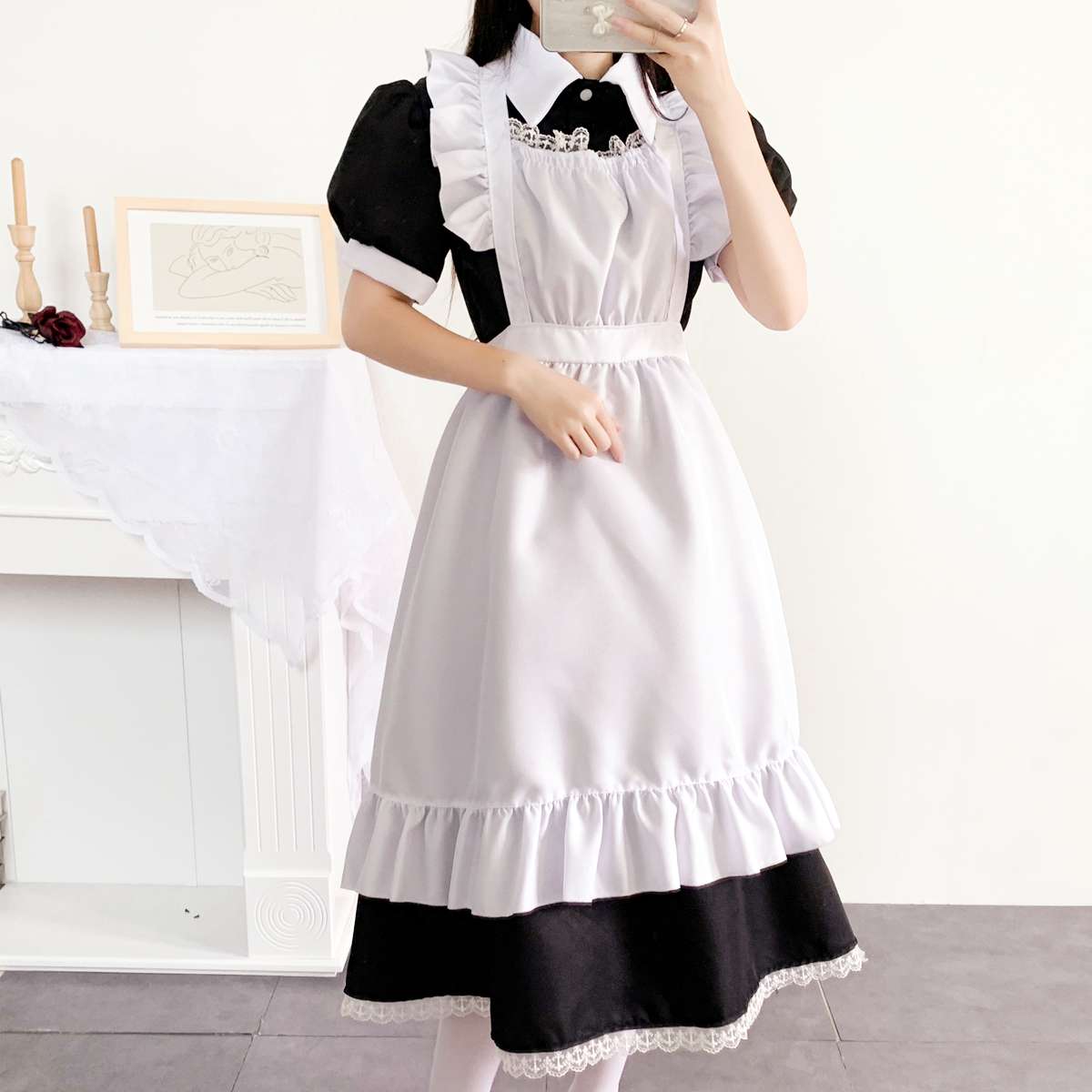 ふんわりメイド服ワンピース