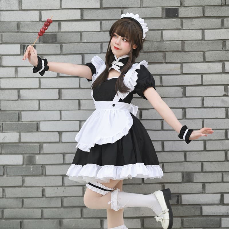 黒×白 クラシックメイド服 ワンピース コスプレ衣装