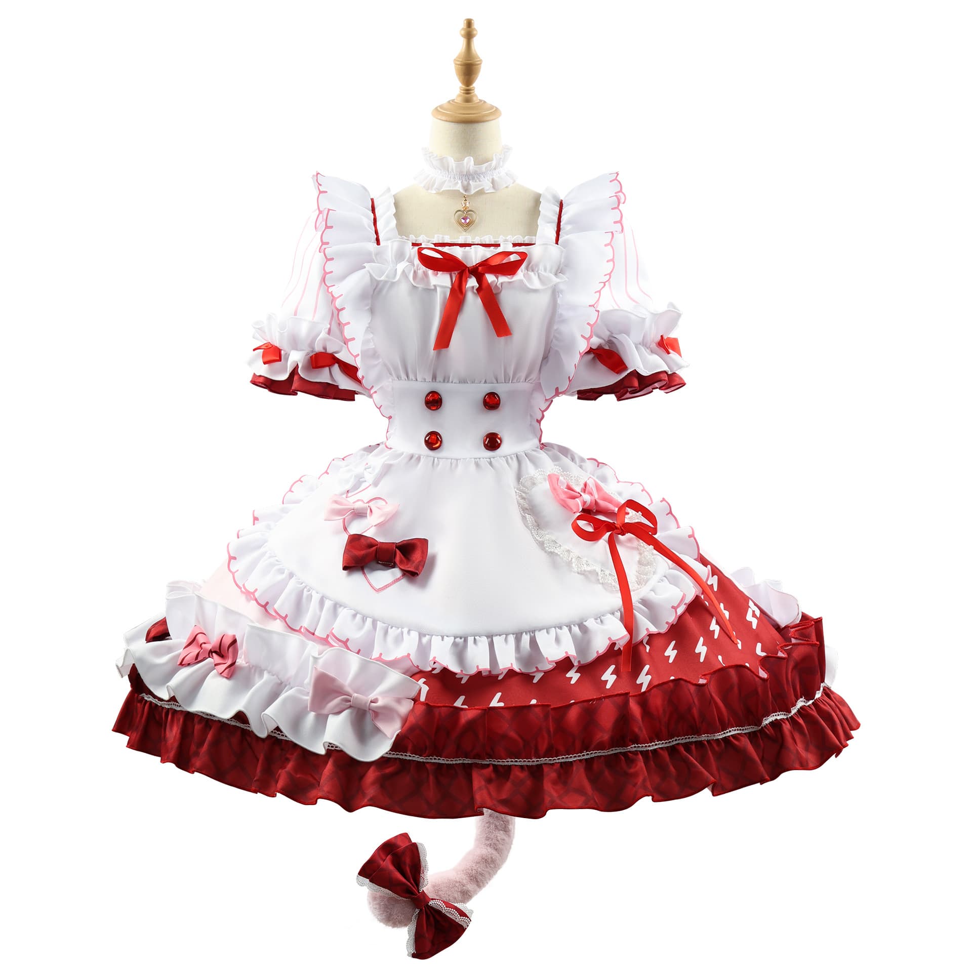 尻尾がキュート！ふんわりメイド服 ドレス風衣装