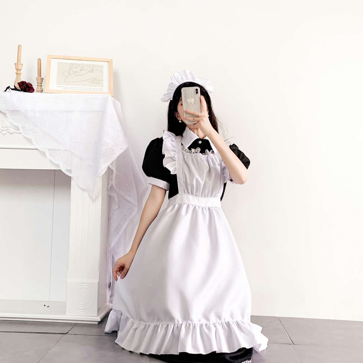 ふんわりメイド服ワンピース