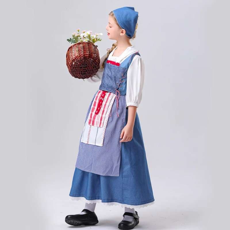 メイド服 村娘風コスチューム 多層スカート