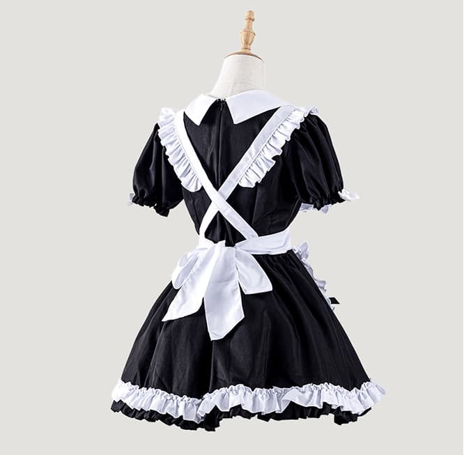 ゴシック調フリルメイド服 十字架デザイン