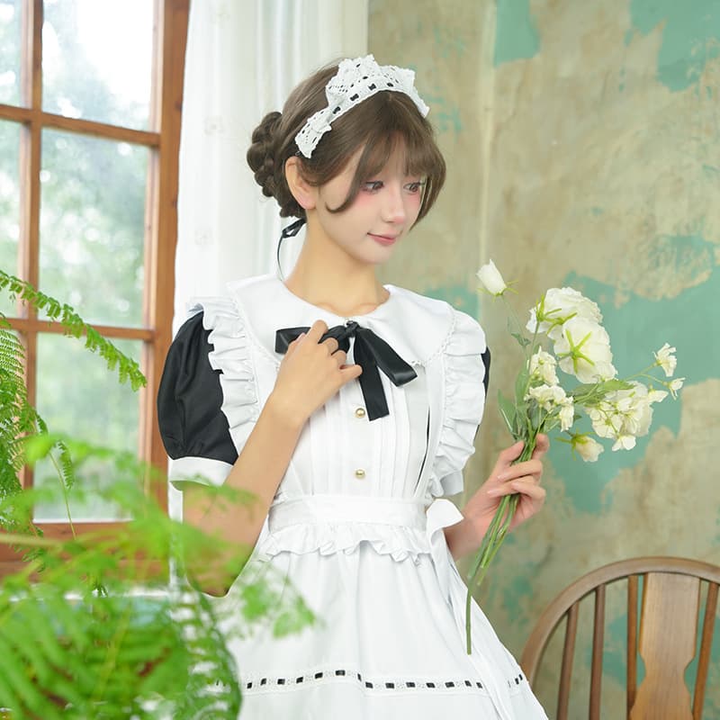 フリル付きメイド服 プリンセスライン　クラシカル