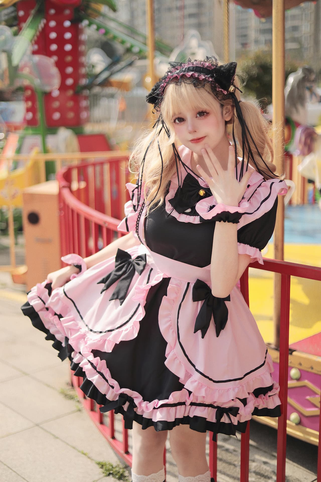 フリルレース リボンメイド服