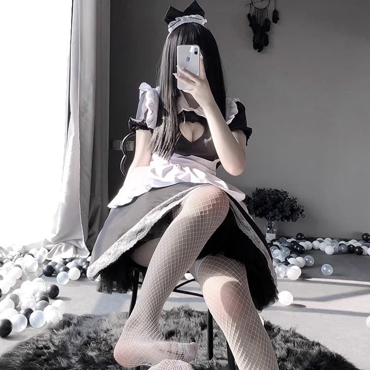 メイド服 メイド服 優雅なハートカットメイド衣装