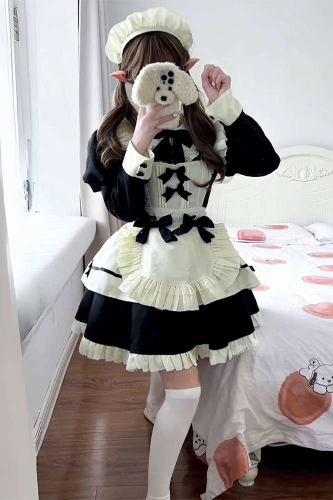 フリルたっぷりメイド服セット