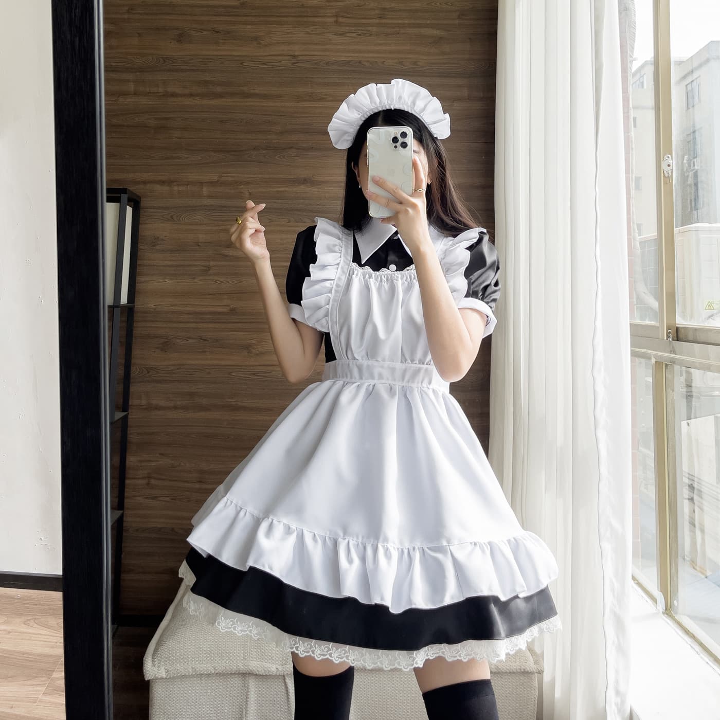 メイド服 伝統的フリルエプロンメイド衣装