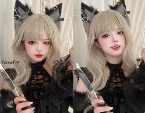 メイド服 手作り猫耳カチューシャ ゴシック風その他小物