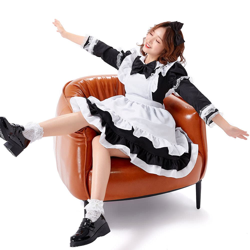 ふんわりメイド服フリルワンピース