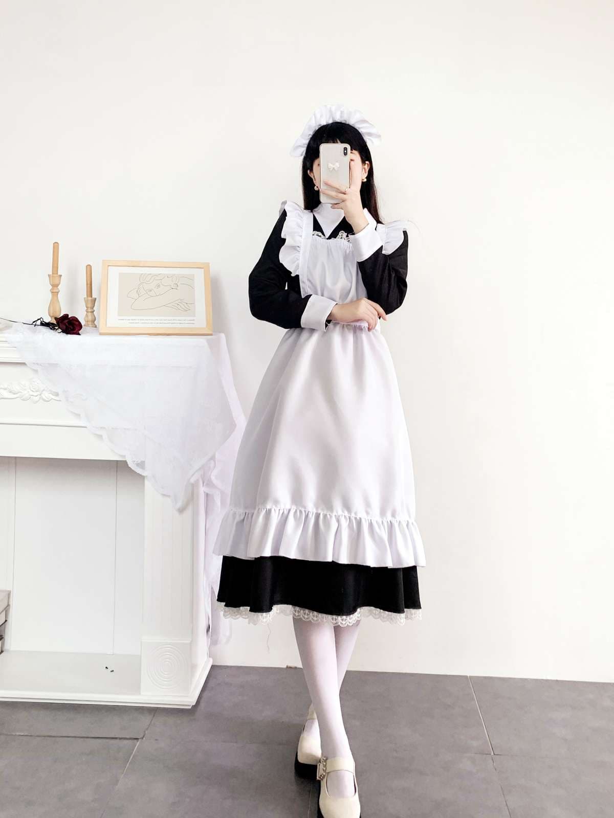 ふんわりメイド服ワンピース