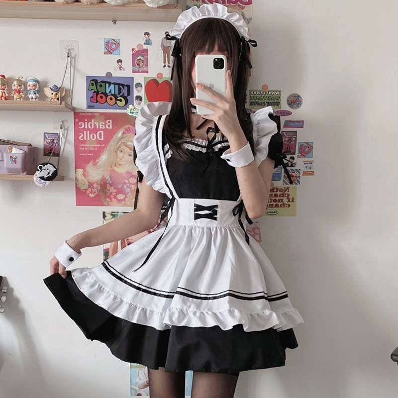 メイド服 フリル豊かなメイド風ワンピース