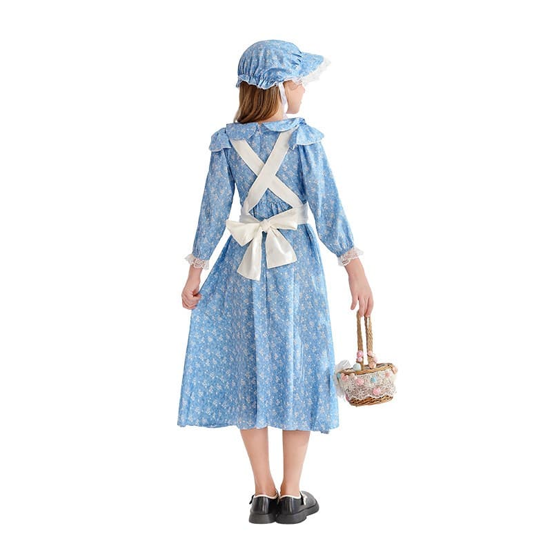 メイド服 小花柄ヴィンテージ風ロングメイド衣装セット