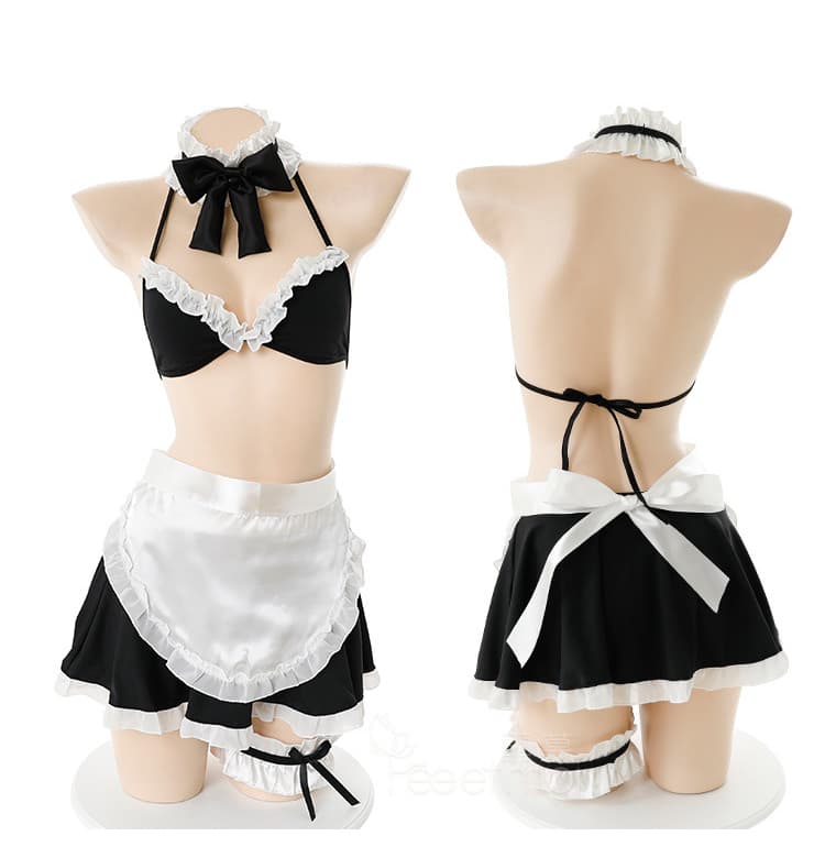 セクシー系ミニスカートメイド服コスプレ衣装セット