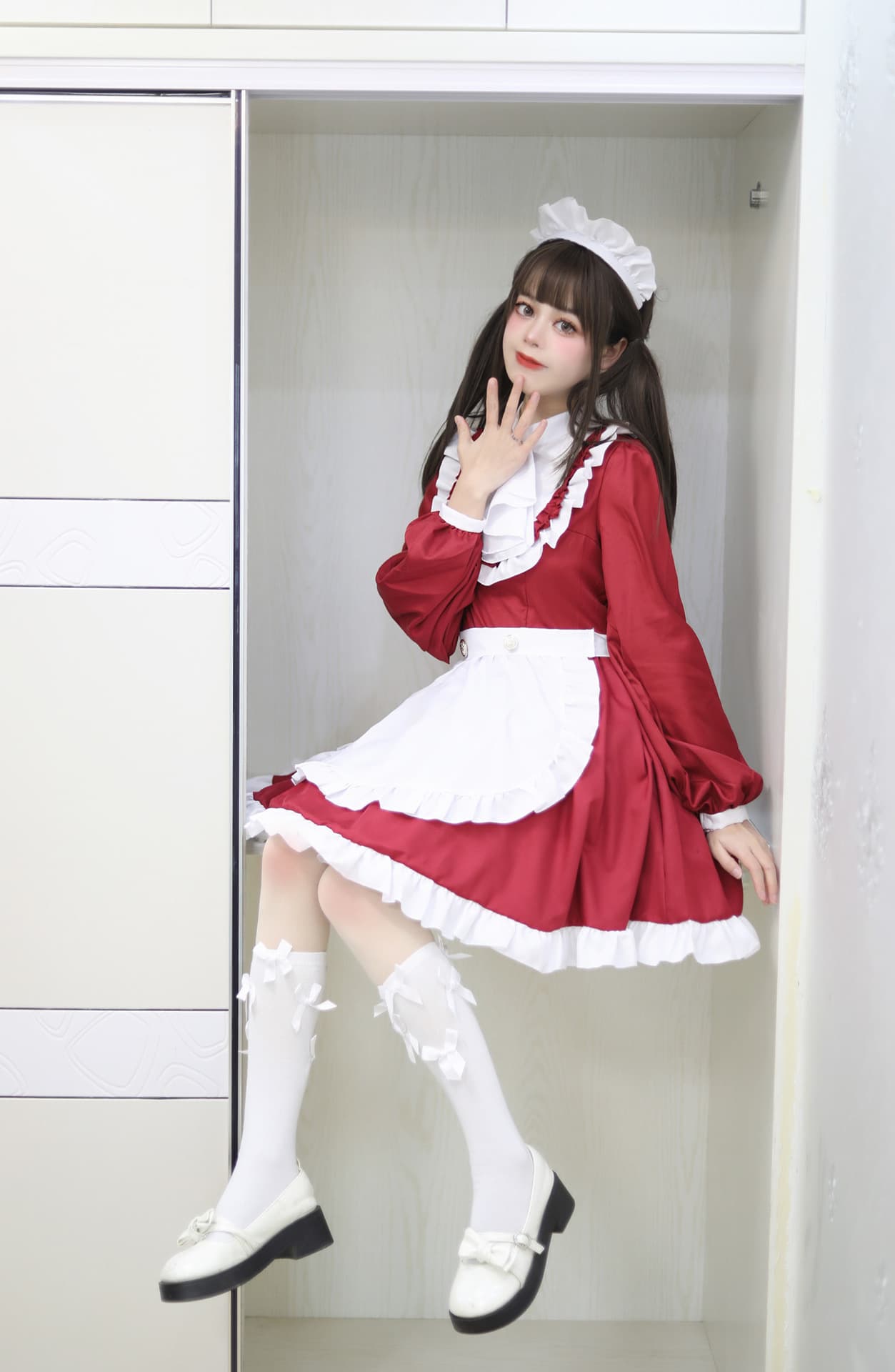 メイド服 ふんわりフリルメイドワンピース