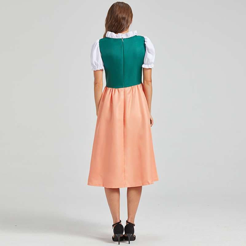 メイド服 ディアンドル風 花刺繍ワンピース