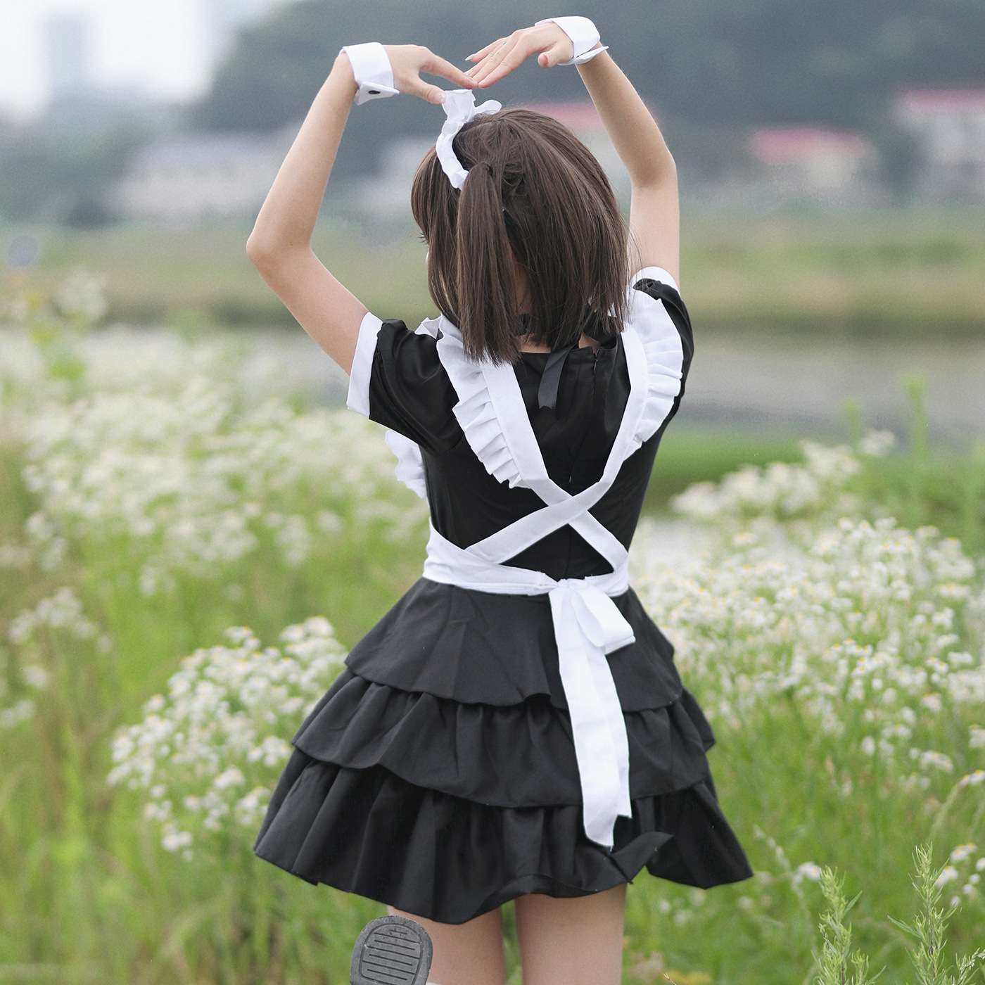 メイド服 フリル付きメイド風ワンピース