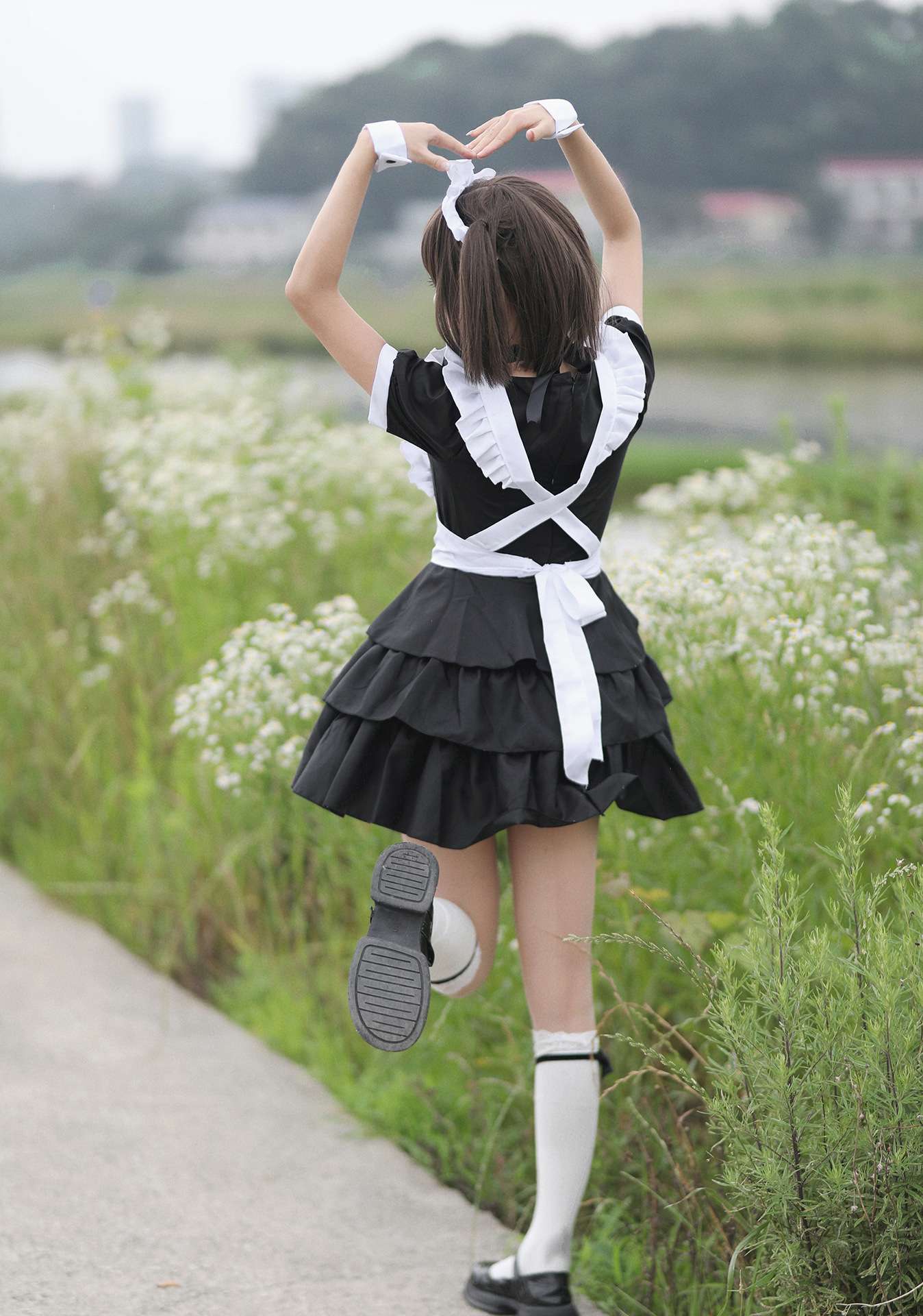 メイド服 フリル付きメイド風ワンピース