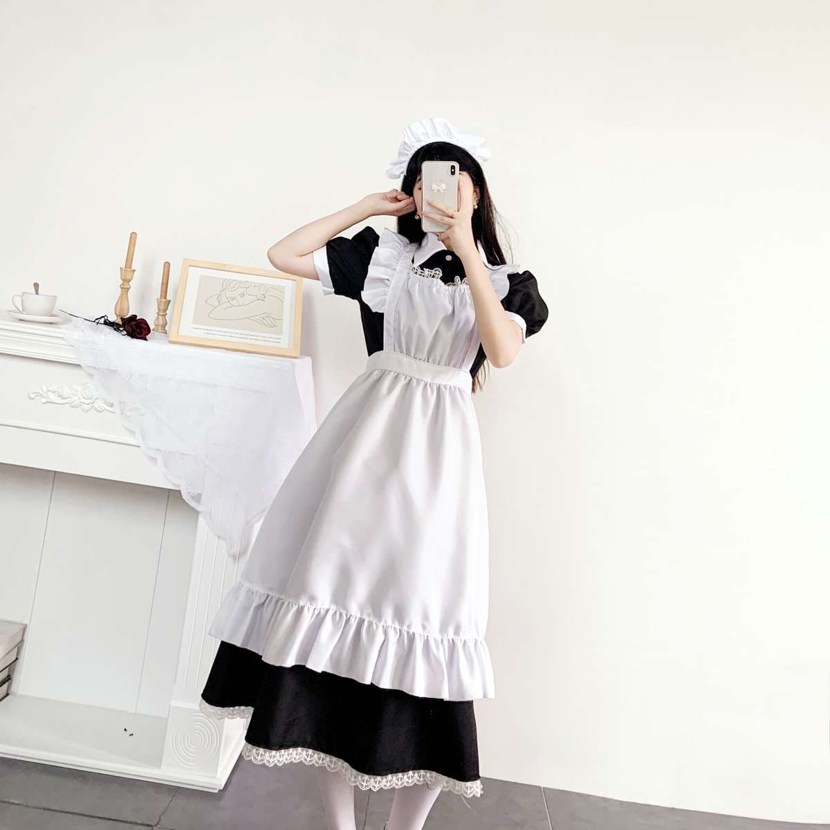 ふんわりメイド服ワンピース