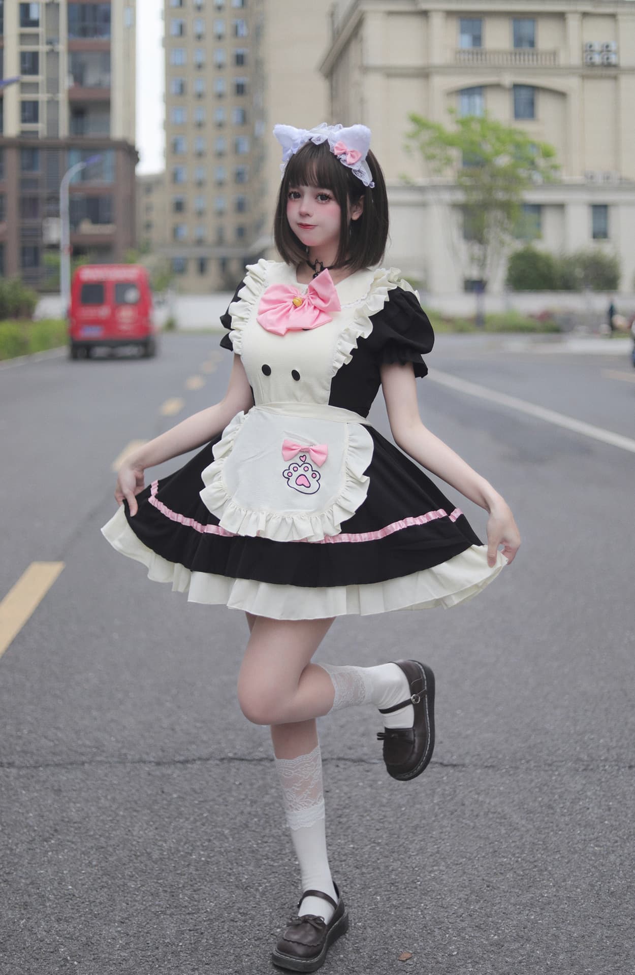 可愛い仔犬風ふんわりメイド服