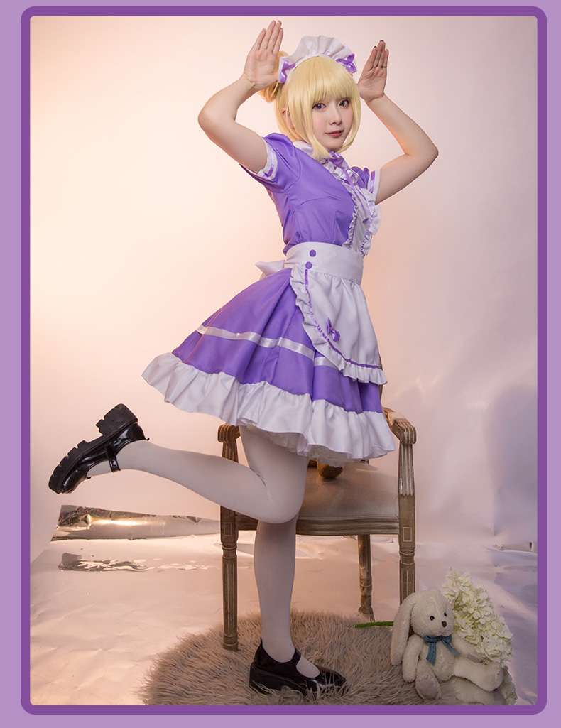 シンプル清楚なメイド服ワンピース