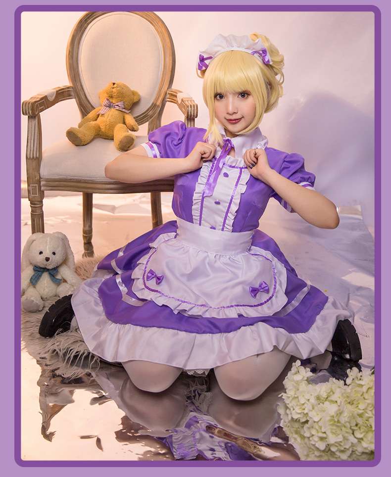 シンプル清楚なメイド服ワンピース