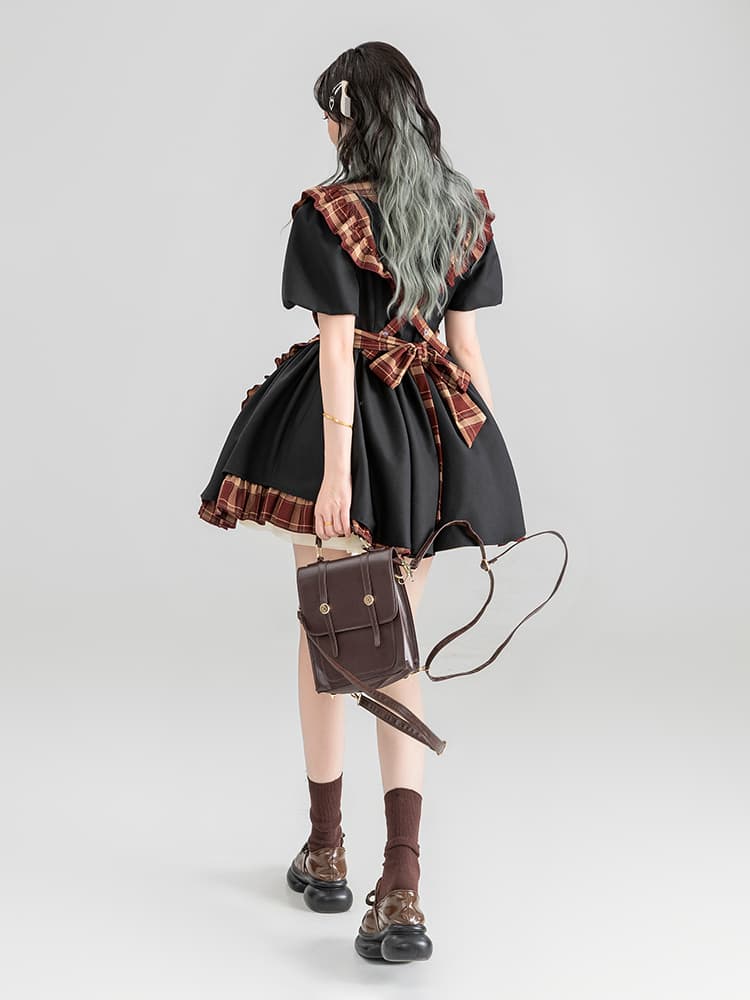 メイド服 メイド服 格子模様の優しさ メイドワンピース