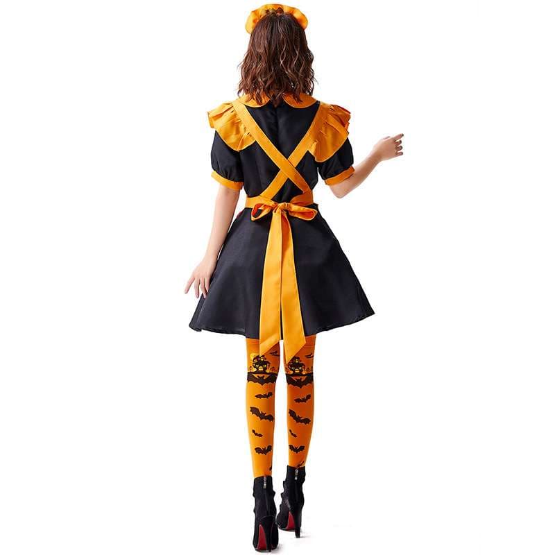 ハロウィンメイド服 かぼちゃドレス風エプロン
