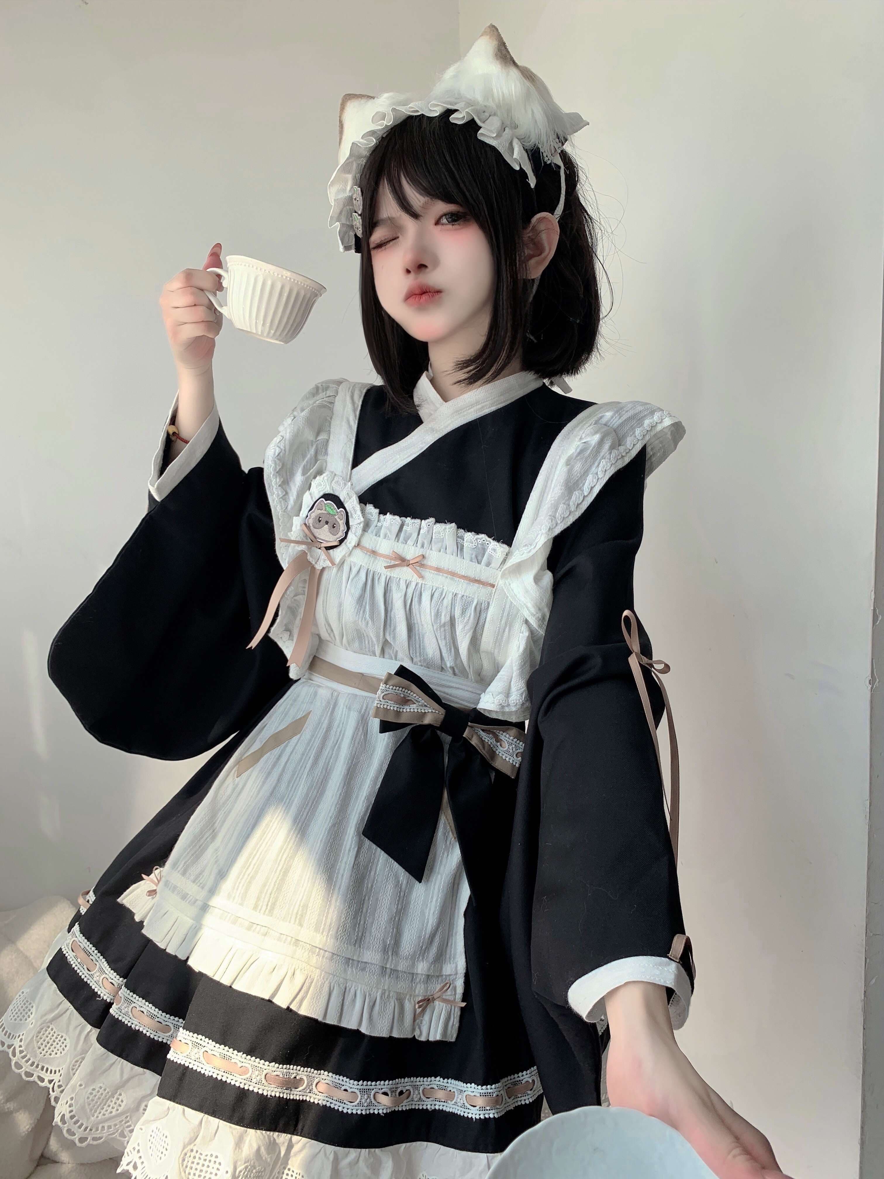 メイド服 和洋折衷メイド風ワンピース