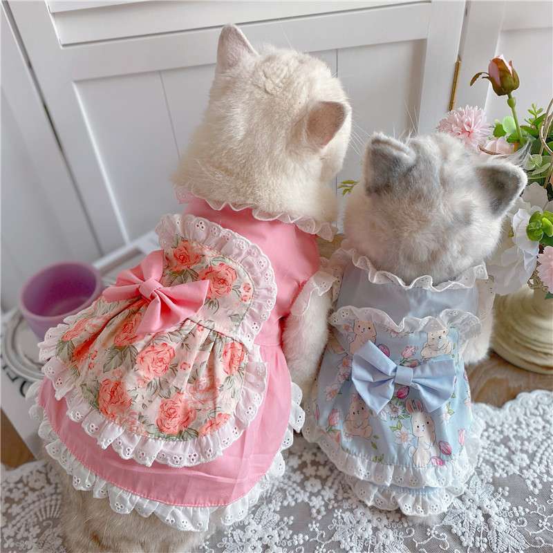 メイド服 猫用フリルメイドワンピース