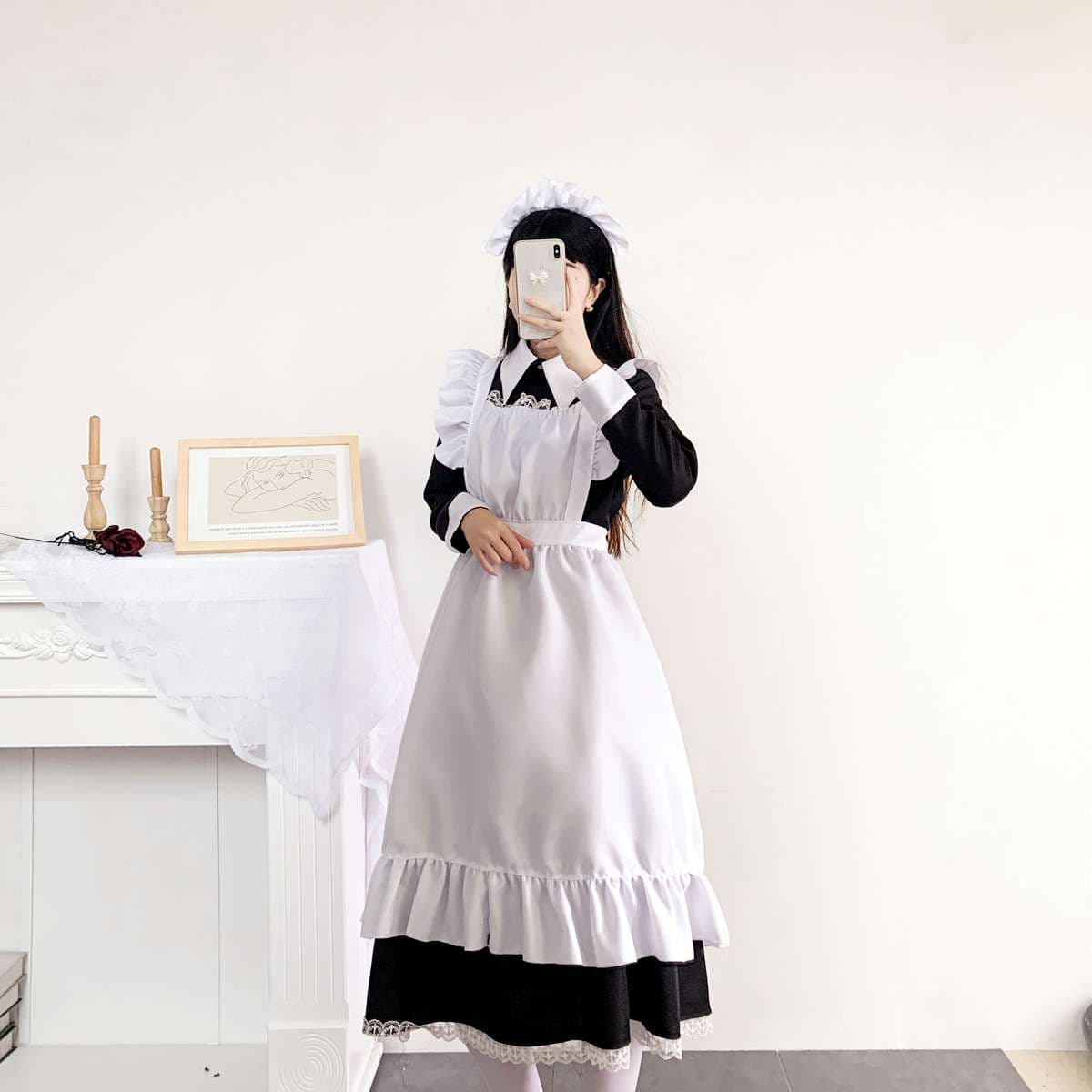 ふんわりメイド服ワンピース