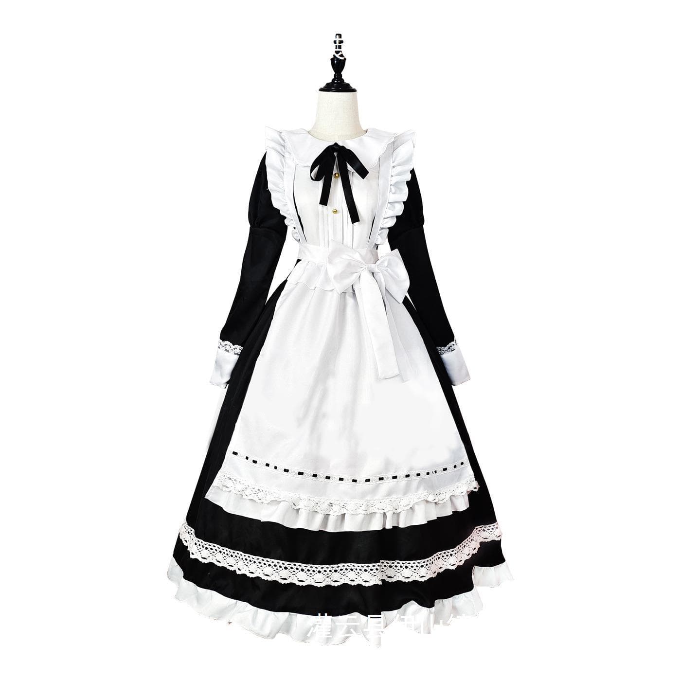 メイド服 丸襟フリル付き長袖クラシカルメイド服