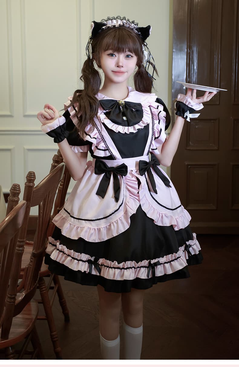 メイド服 メイド服 猫耳フリルエプロン メイド衣装