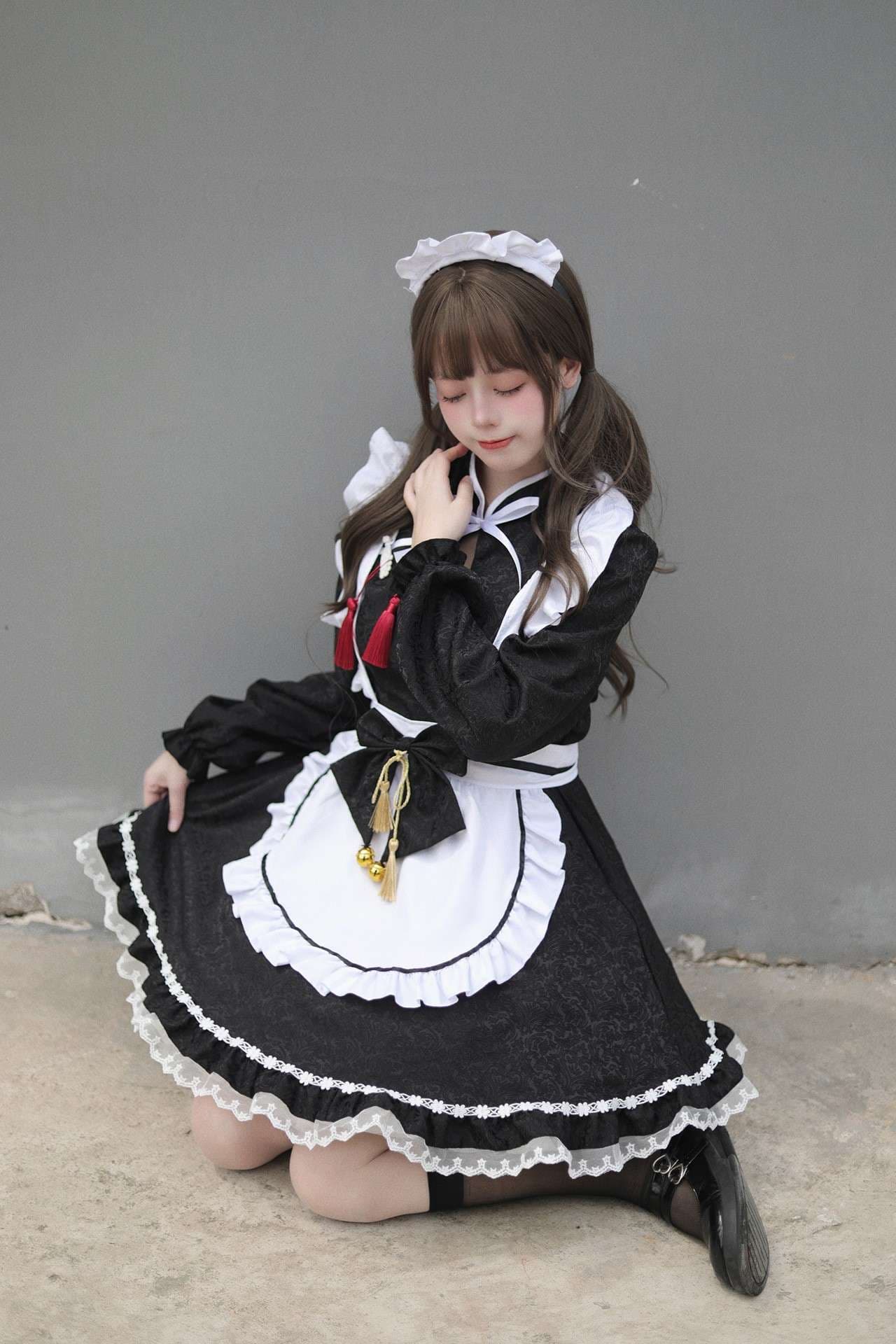 フリルたっぷりメイド服セット