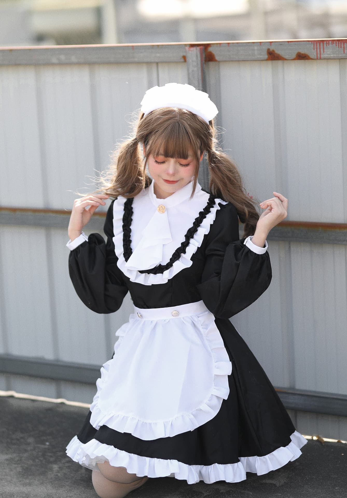 メイド服 ふんわりフリルメイドワンピース