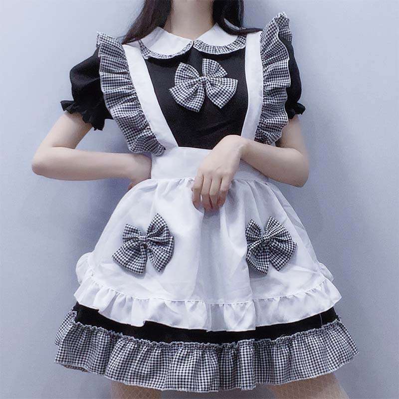 メイド服 フリルたっぷりメイド風ワンピース